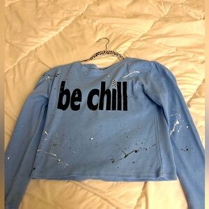 Firehouse brand long sleeve waffle crop shirt.